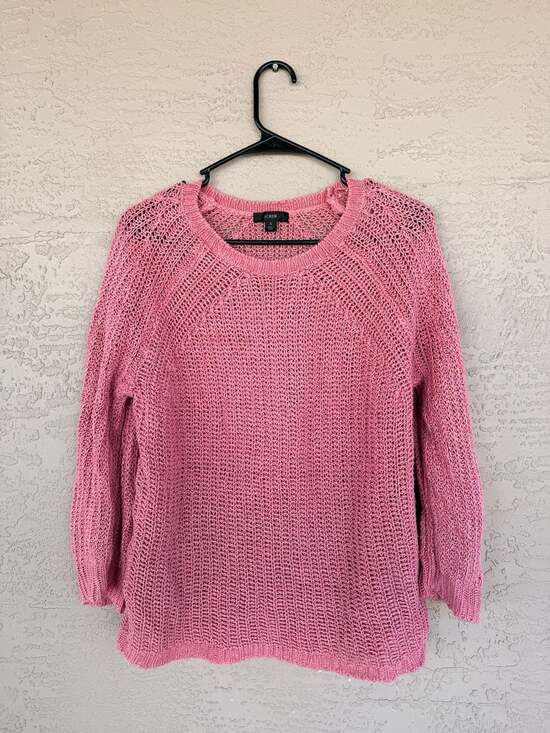 J.Crew Sweaters - J.Crew Pink Open-Knit Sweater, Women’s Size S